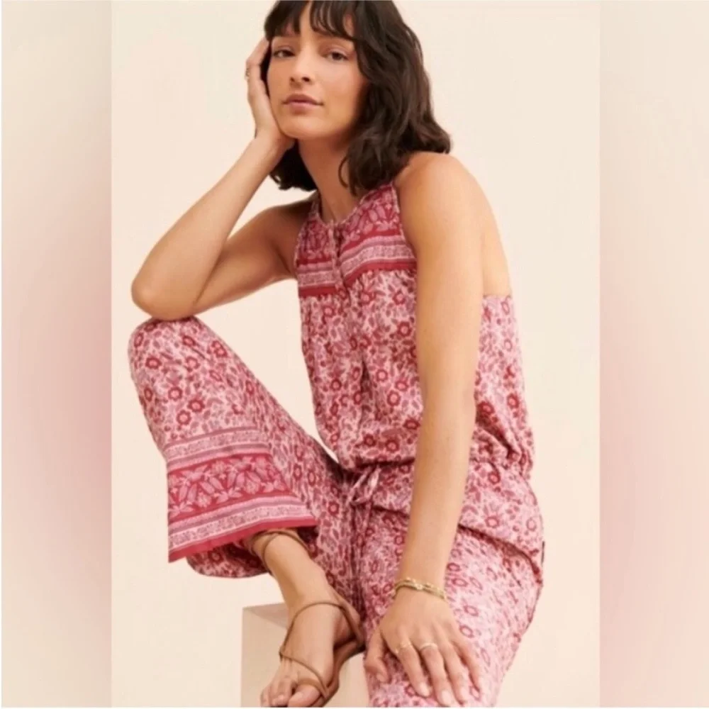 NWOT FAHERTY Adella Floral Pink 100% Organic Cotton Jumpsuit Size XS - Picture 5 of 15